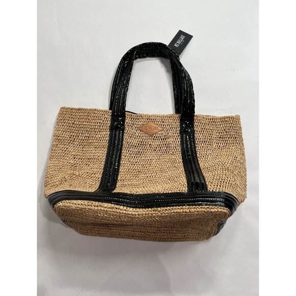 MZ Wallace Raffia Tote in Raffia/Black Lacquer - Picture 5 of 9